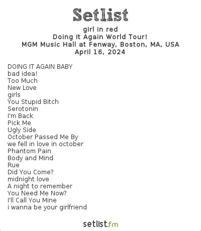 girl in red setlist 2024