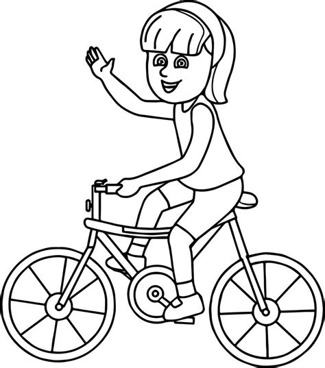 girl on bike coloring pages