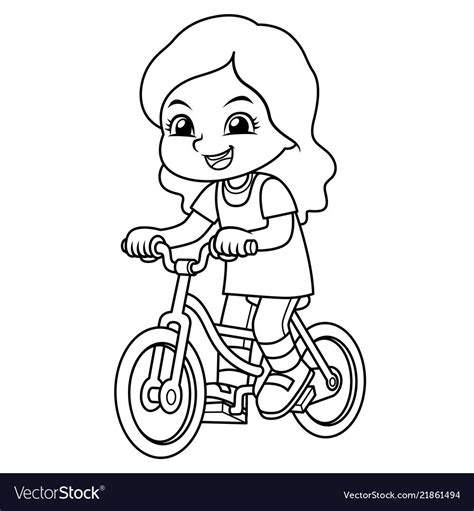 girl on bike coloring pages