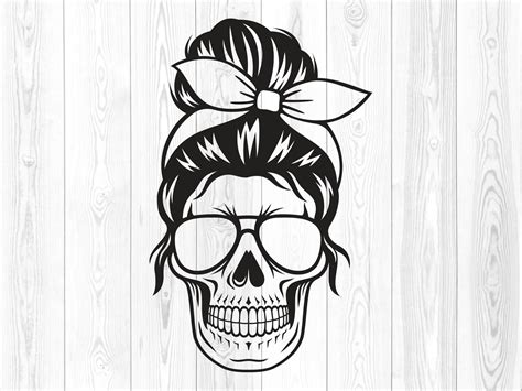 girl skull svg design