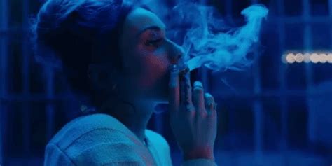 girl smoking blunt gif