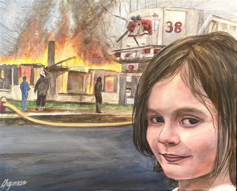 girl with burning house