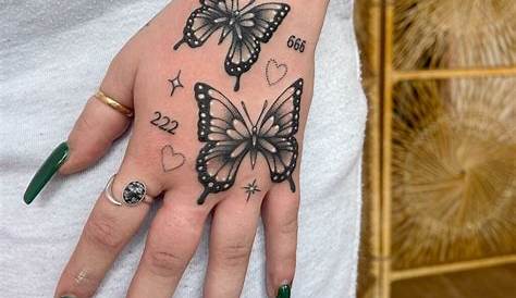 Girls Hand Tattoo Butterfly Blue On s On Arm s