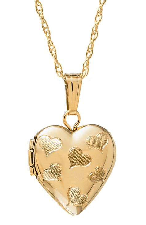 girls 14k gold heart necklace