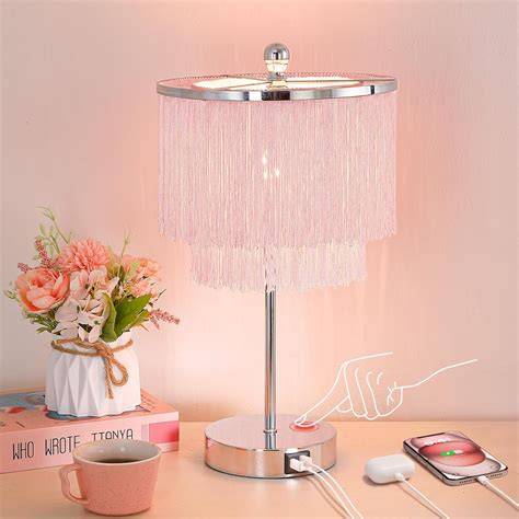 Korean Cute Pink table lamp Princess Room girls bedroom bedside lamp
