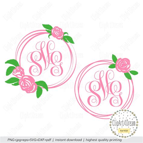 Girly Monogram Wreath Printable