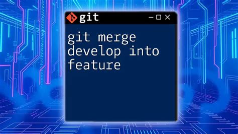 git command to merge develop to feature branch