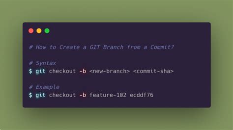 Create a New Git Branch from a Specific Commit