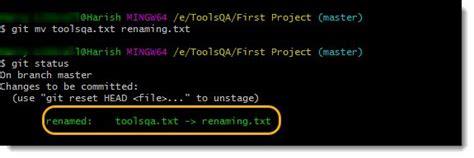 git rename commit name