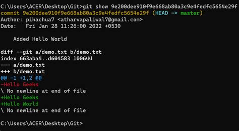git show command example