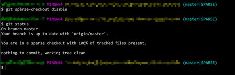 git sparse checkout disable failed with exit code 1