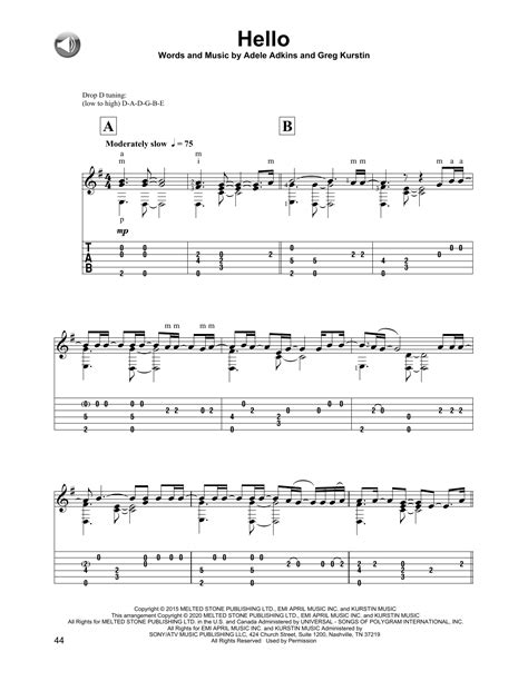 Remedy sheet music by Adele (Easy Guitar Tab 163620)