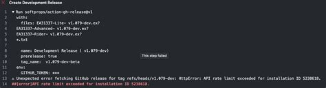 github api rate limit exceeded while resolving action