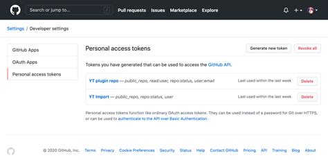 Github List Tokens