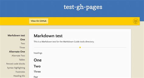 Github Pages Markdown Example