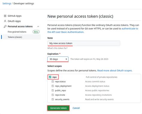 Github Personal Access Token