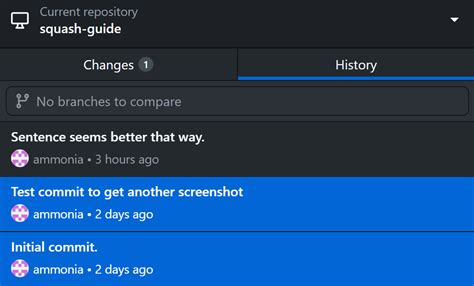 Github Squash Commit History