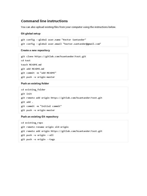 gitlab command line instructions