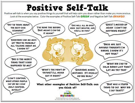 give an example of positive self-talk from unit
