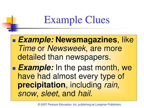 give me example of example clues