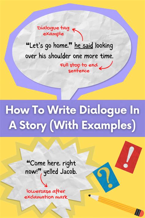 give some examples of dialogue writing