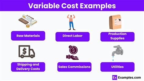 give some examples of variable cost