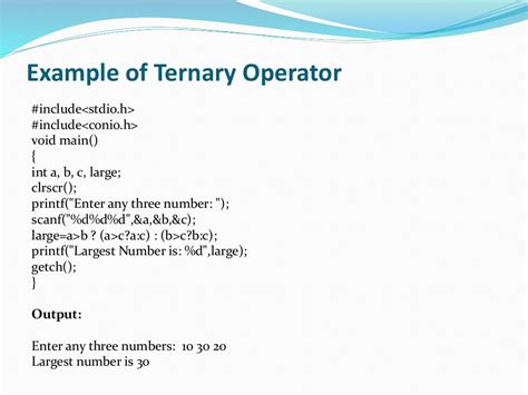 give syntax of ternary operator in c