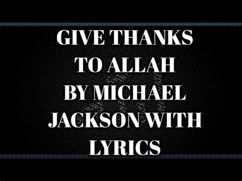 give thanks to allah song