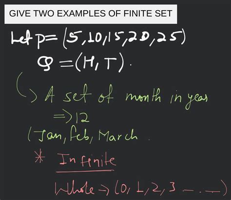 give two examples of finite set