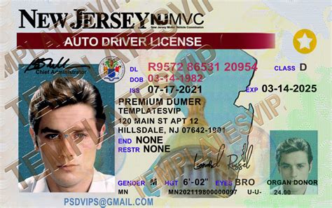 New Jersey (NJ) Drivers License PSD Template Download IDViking