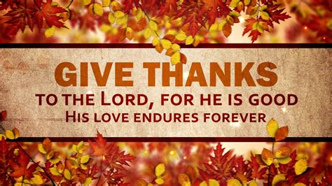 giving thanks to the lord