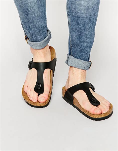 Lyst Birkenstock Gizeh Fringed Leather Sandals in Brown