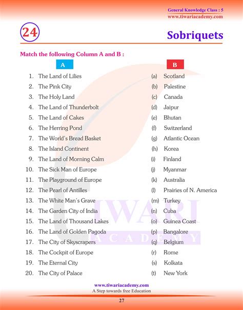 gk questions and answers in english for class 5