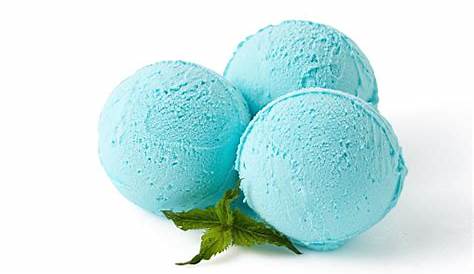 Blue bubble gum ice cream scoops — Stock Photo