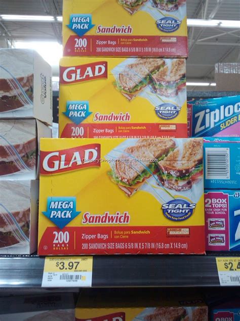 Melissa's Coupon Bargains HEB Glad Sandwich Bags and Cling Wrap .62ea.