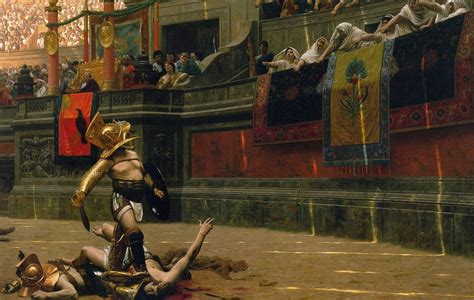 gladiator fight scene in colosseum