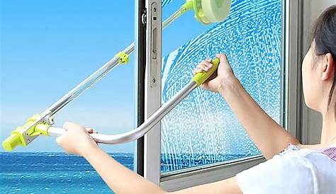 Glass Cleaner Tool Harbor Creek Window 2 In 1 Washer Kit Microfiber Washing Head Rubber Hand Squeegee 53 Long Window Shower Doors Cleaning s