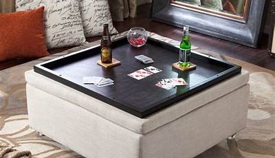 Glass Coffee Table With Ottoman