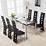 Glass dining table with 6 leather chairs in Ballynahinch, County Down