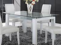 Enna White Glass Extending Dining Table and 6 Murano Chairs Furniturebox
