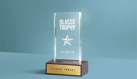 Glass Plaque Mockup Trophy Psd Graphicsfuel Trophies Psd Template Free