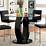 Black Base Dining Table w/ Clear Glass Abbie by Acme AC70714