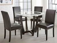 Roundhill 5 Piece Cicicol Glass Top Dining Table with Chairs, Espresso