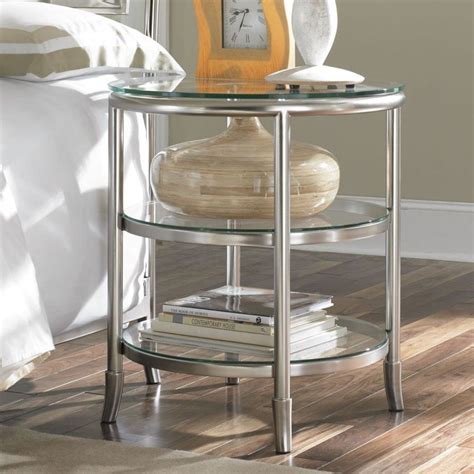 Glass Bedside Table Round