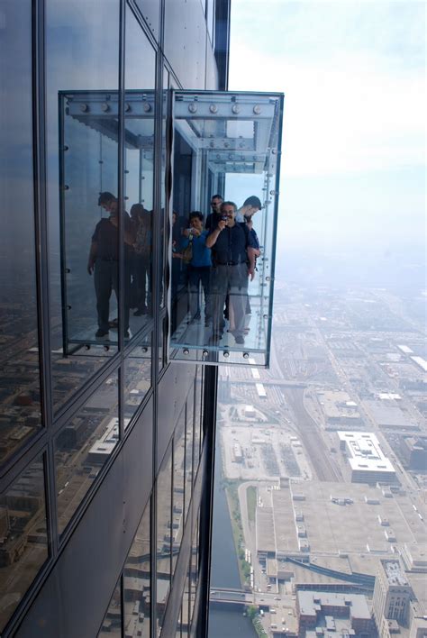 glass box in chicago skyscraper