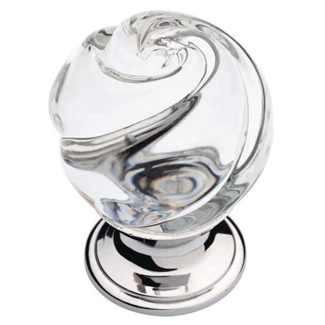 Glass Chrome Cabinet Knobs