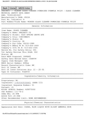 Glass Cleaner Formulation Pdf