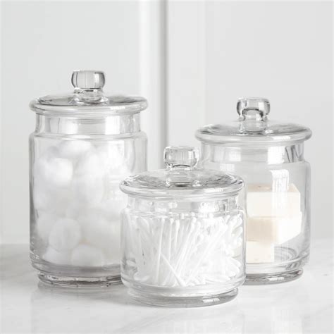 glass containers with lids for bathroom