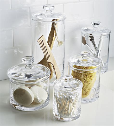 glass containers with lids for bathroom