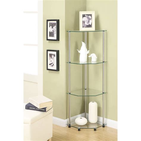 Glass Corner Shelf For Bedroom